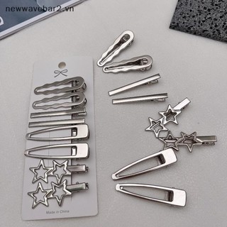 [Mới] 8 Kẹp Tóc Kim Loại Bạc Có Nổ Vỡ Ở Bên Cạnh Nhiều Kiểu Kẹp Mỏ Vịt Liền Mạch Phụ Kiện Tóc Bé Gái.