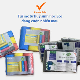 Túi rác tự huỷ sinh học Eco dạng cuộn nhiều màu, mùi hương dài và dai hơn 20%