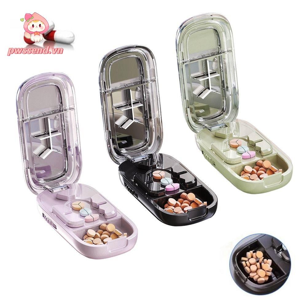 Máy cắt thuốc khu phố PWSEND, Máy tính bảng thuốc chống bụi Hộp lưu trữ máy cắt thuốc, Bộ chia di động Bộ chia thuốc cho thuốc nhỏ hoặc lớn