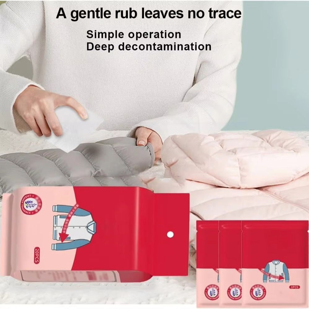 SAIA 20 / 50 / 100 Khăn lau ướt loại bỏ vết bẩn quần áo, Khăn lau khử nhiễm quần áo không giặt hiệu suất cao, Chất tẩy rửa tức thì bùn dùng một lần hiệu quả