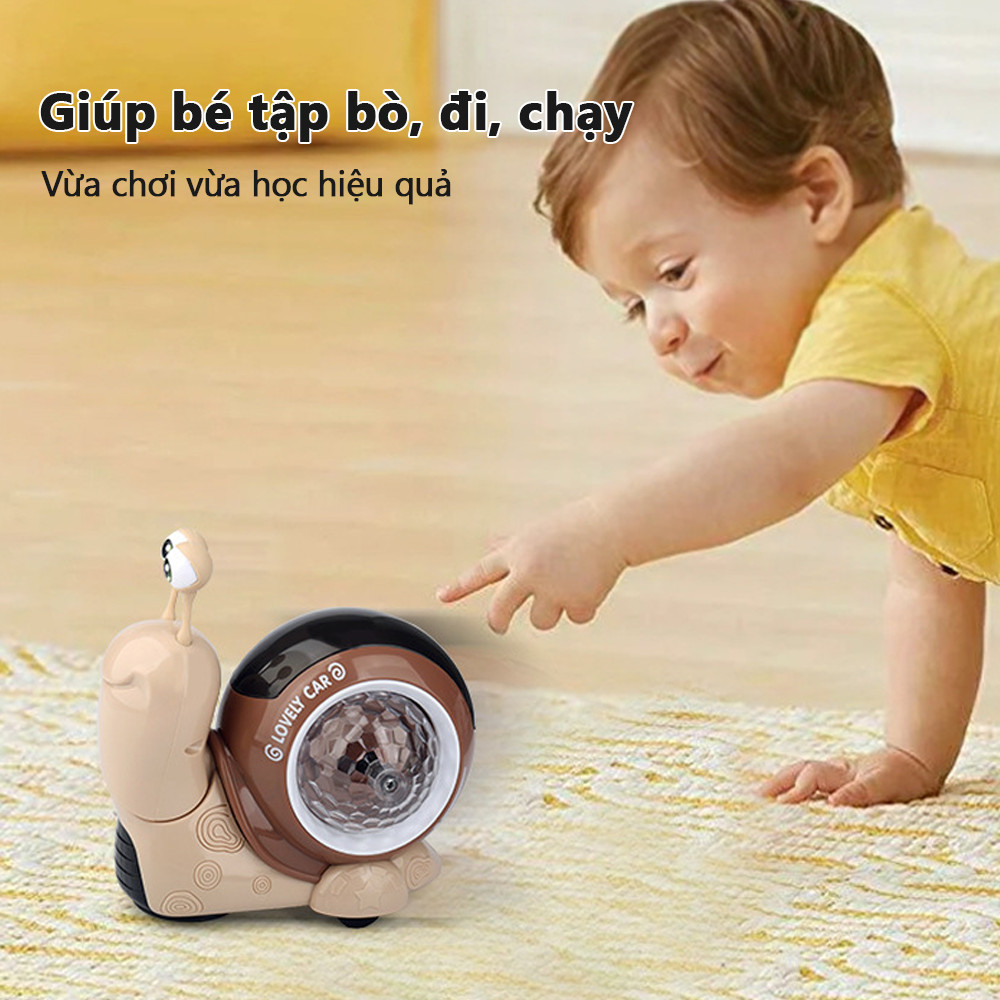 Electric Swivel Wheel Toy Car with Automatic Obstacle Cute Snail-shaped Car Light Projection Children's Toy