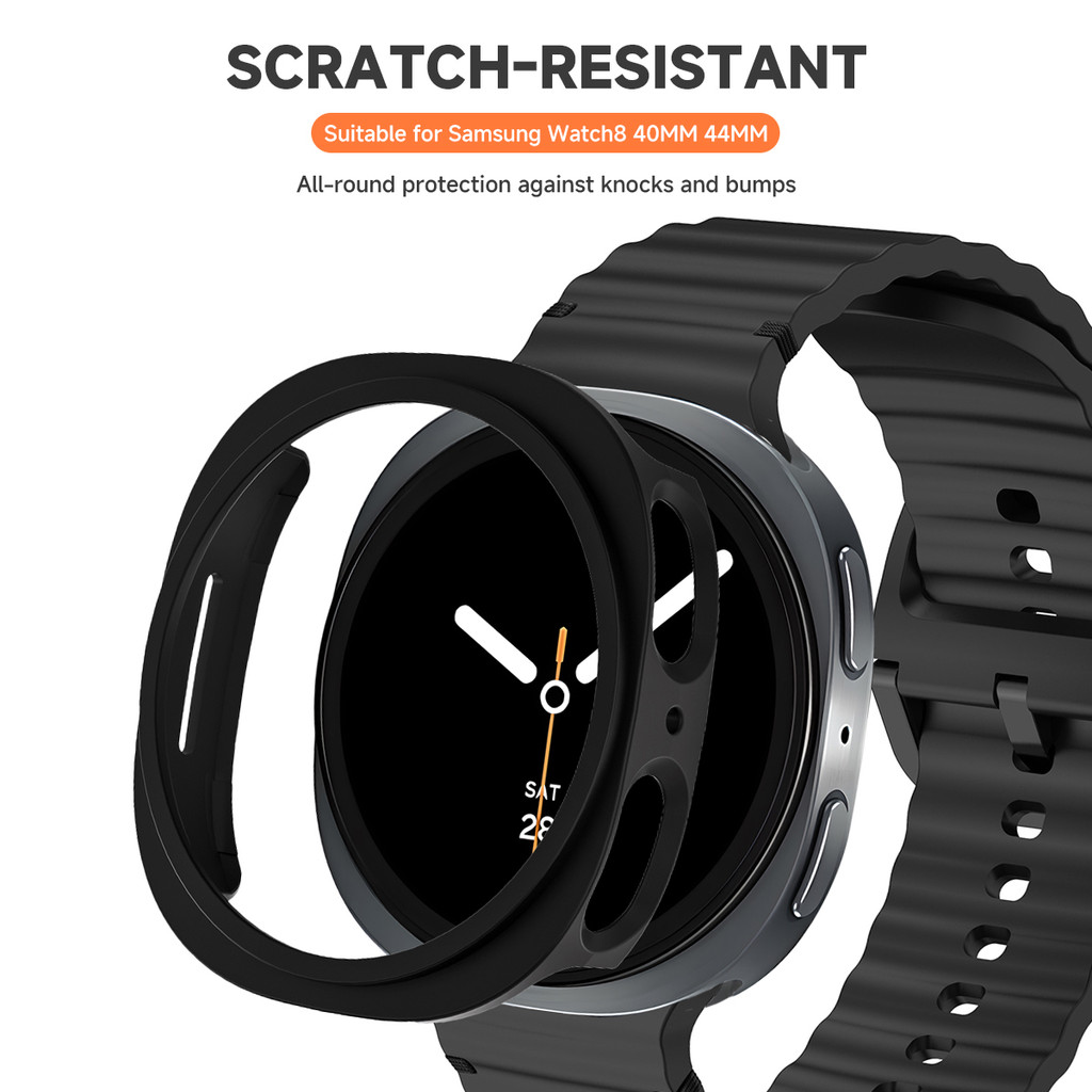 Dây đeo silicon + vỏ PC cho Samsung Galaxy watch 8 40mm 44mm / 8 phụ kiện vòng tay 46mm cổ điển