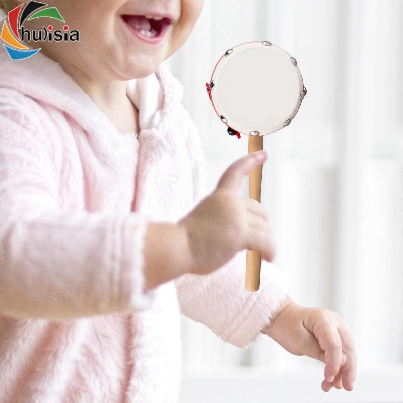 chulisia Trống Tay Trẻ Em Tập Đi Bằng Gỗ Nhạc Lục Lạc Mini Bộ Gõ Nhạc Cụ Bé Trai Bé Gái Trẻ Sơ Sinh Lắc Đồ Chơi Lục Lạc Trống Đồ Chơi