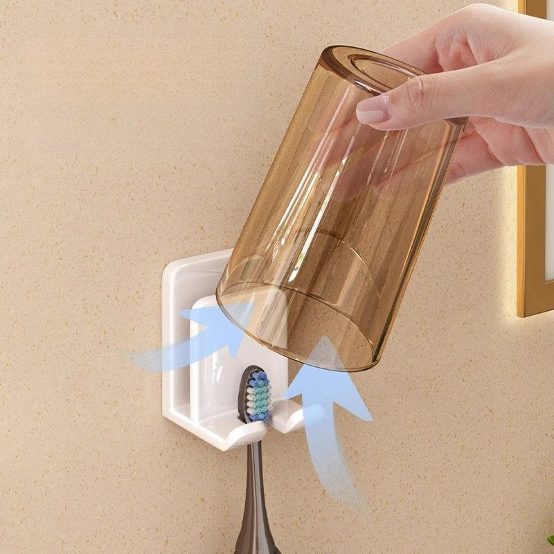 Giá để bàn chải đánh răng bằng nhựa, Giá treo tường không đục lỗ, Giá đỡ bàn chải đánh răng cốc, Giá đỡ bàn chải đánh răng điện