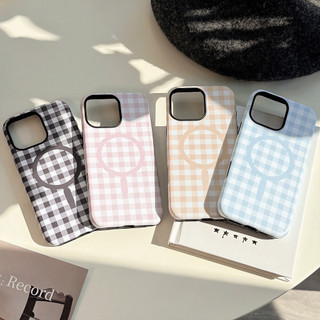 Ốp Điện Thoại PC Từ Tính Đơn Giản Lưới Cho IPhone 16 15 15pro Max 13 Mini 14 14pro 14max 12 11 Pro Max IX XR SE2 Plus Bìa Cứng P5