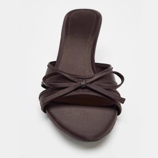 Giày Cao Gót Ngón Chân Tròn Nữ Slip On Nơ 35-42 Size Lớn