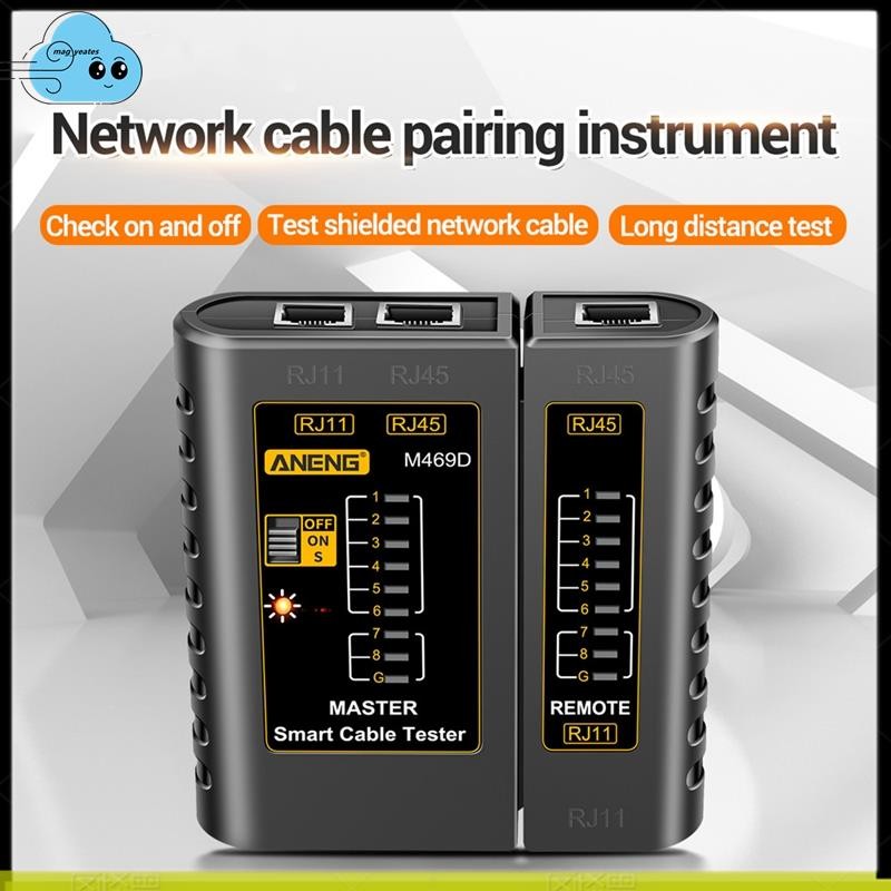 M469D RJ45 Cáp Lan Test Kiểm Tra Cáp Mạng RJ11 RJ12 CAT5 UTP LAN Cable Test Công Cụ Mạng Sửa Chữa Mạng A