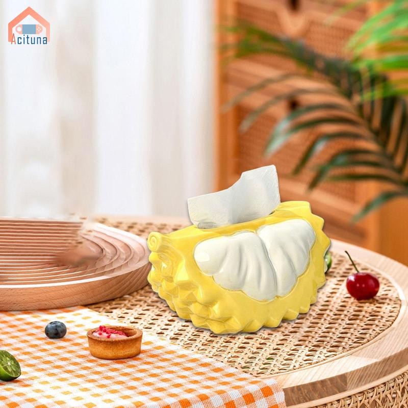 Hộp đựng khăn giấy hình sầu riêng Hộp đựng khăn giấy trang trí trang trí Hộp lưu trữ cho phòng ngủ Phòng khách Mặt bàn Đầu giường để bàn