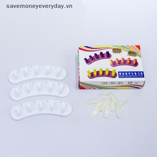 [savemoneyeveryday] 3 Cái Rất Nhiều Đầu Móng Tay Giả Nghệ Thuật Dụng Cụ Đứng Thực Hành Và 10 Đầu Móng Tay Giả Bộ Dụng Cụ Làm Móng Tay Nghệ Thuật [vn]