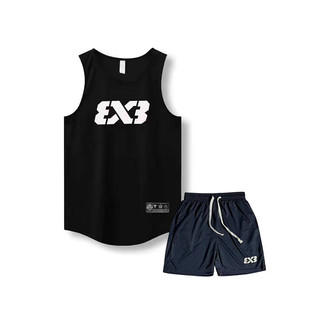 3x3 Basketball Vest Shorts 4 Pants American Sports Suit Summer Quick-Drying Breathable Vest below the Knee Tide Shorts 72QS