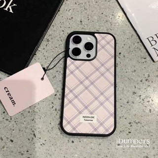 ibumpers Ốp Điện Thoại iPhone Hàn Quốc Màu Hồng Tươi Tím Họa Tiết Kẻ Sọc Cho IPhone 16 15 14 12 13 11 Pro Max IP 7 8 Plus X XS XR Ốp Lưng Mỏng Silicon Mềm Da Họa Tiết