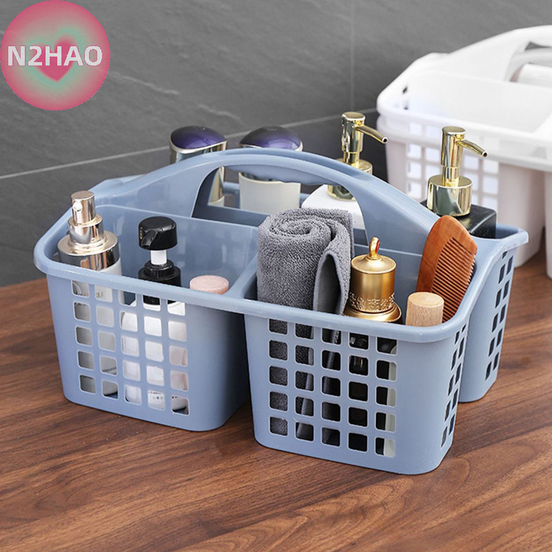 Giỏ tắm di động N2HAO có ngăn Phòng tắm Giỏ đựng đồ rỗng Giỏ vệ sinh chức năng n