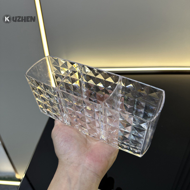 Kuzhen Hộp bảo quản dụng cụ trang điểm acrylic trong suốt cho cọ môi