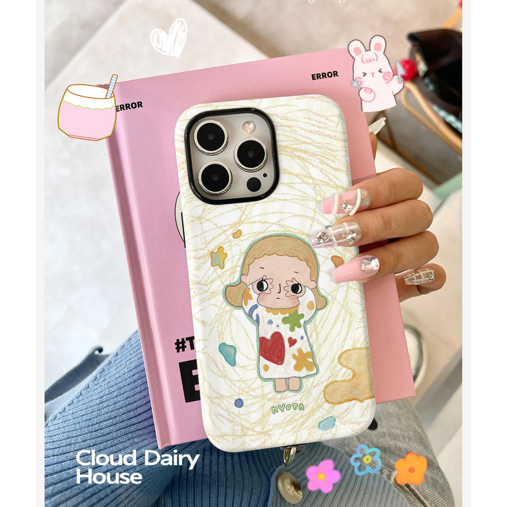 Pop Mart Ốp điện thoại Nyota dễ thương cho iPhone15ProMax 14Pro 13 12 XSMAX 13mini 8PLUS 2 ❈ 2in1 tpu và pc cas bóng