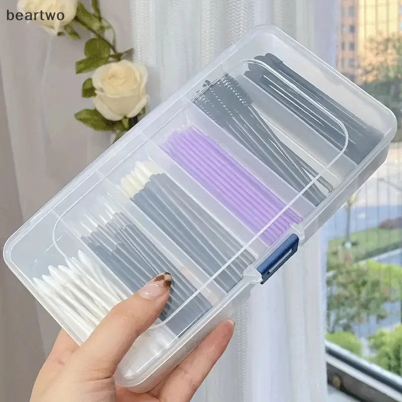 < Beartwo > Kẹp tóc bằng nhựa di động 5 / 6 lưới trong suốt Hộp lưu trữ trang sức Phụ kiện tổ chức Đồ dùng du lịch gia đình có khả năng chống bụi Đẹp