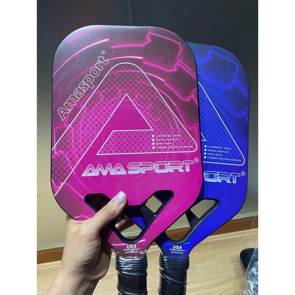 Vợt Pickleball Ama Sport JP80-2 Chính Hãng Siêu Nhẹ Lõi Carbon 13mm Thiết kế Hiện Đại Tặng Kèm Bao Vợt+2 Quả Bóng Xịn