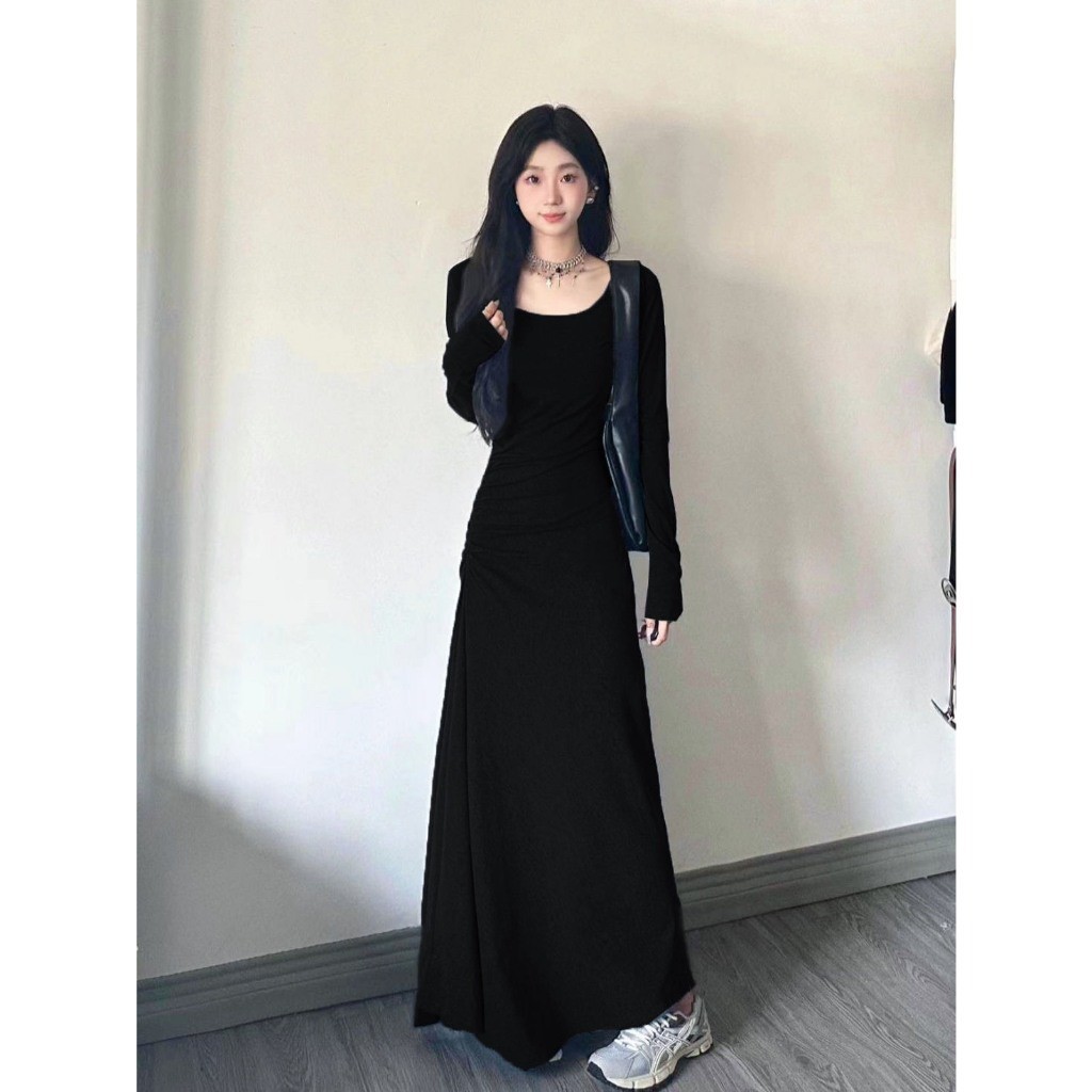 Đầm váy dáng dài ôm body xòe chữ A chất liệu co giãn hàng QCCC xu hướng hottrend BA SP70