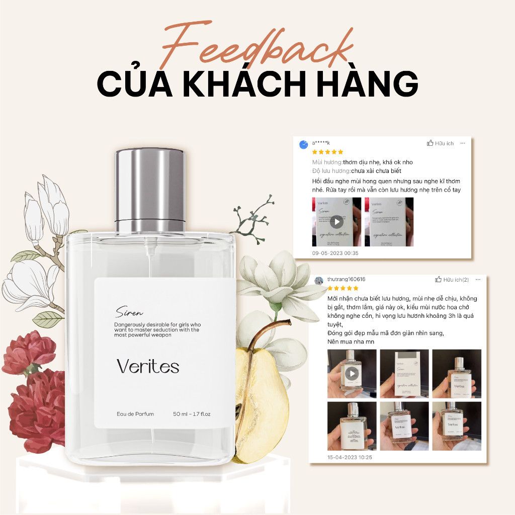 Ảnh Nước Hoa Nữ VERITES Siren Tinh tế, Gợi cảm, Sang trọng 50ml 1