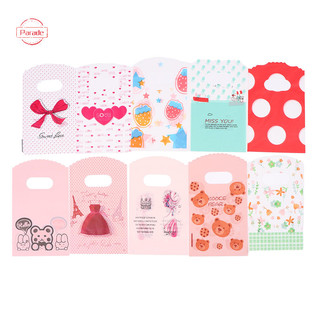 Diễu Hành 50 Cái / lốc Nhiều Thiết Kế Túi Nhựa Nhỏ 9x15cm Boutique Túi Quà Có Tay Cầm Ch Bông Tai Trang Sức Bao Bì Túi VN