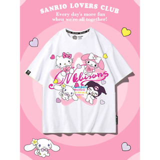 Áo thun ngắn tay Pompompurin và Hello Kitty Anime dễ thương dành cho bé gái Áo thun mùa hè vui nhộn