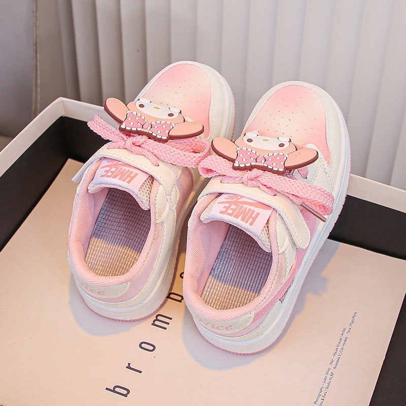 giày thể thao bé gái mẫu mới kurrumi tím hồng xinh xắn cho bé từ 3 tuổi có size đại QCCC full box chống trượt TT851