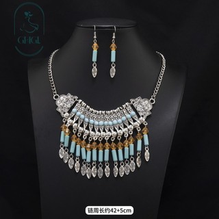 [Ghgl] Hàng có sẵn hs Phong cách Tây Tạng Retro Phong cách kỳ lạ Châu Âu Mỹ Bohemian Vòng cổ Nepal Phong cách dân tộc Xương đòn Dây chuyền Mặt dây chuyền Phụ kiện trán Nữ