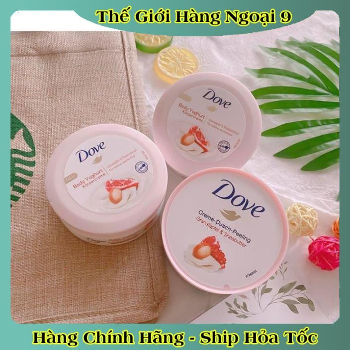 Tẩy tế bào chết, tẩy da chết body DOVE và dưỡng thể body nội địa Đức, Đủ Bill và Review