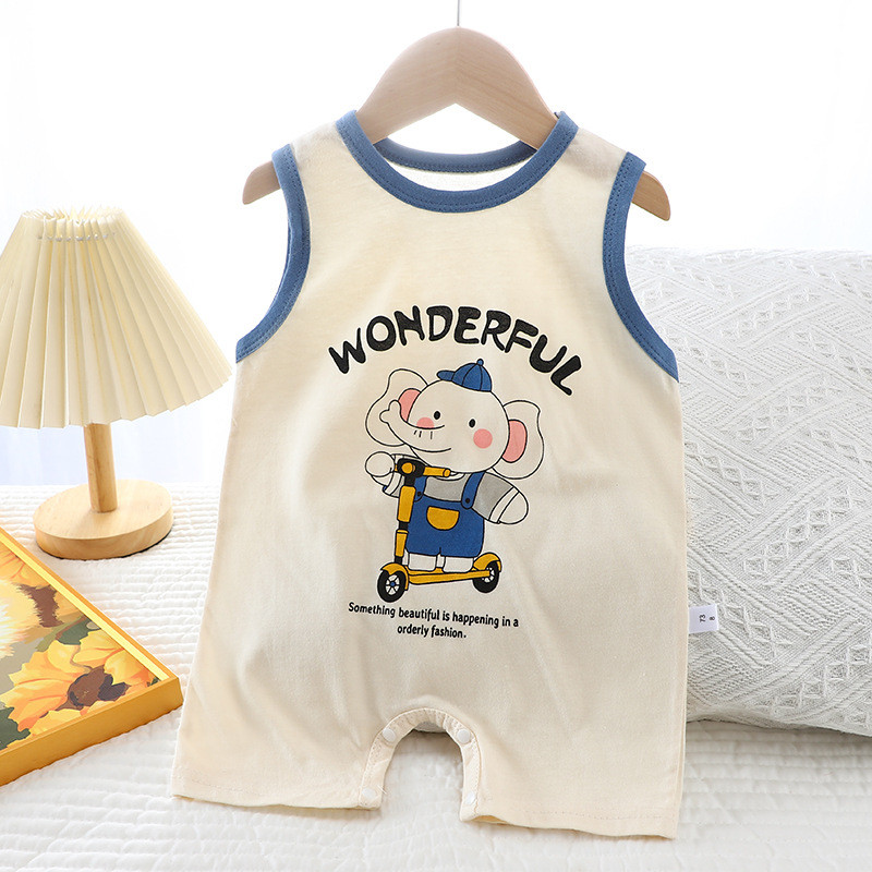 Quần áo mùa hè Cotton nguyên chất dành cho trẻ em Phiên bản Hàn Quốc Bé trai Trẻ em Áo Vest mỏng bé gái # * GOID