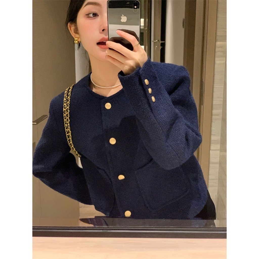 Áo khoác dạ tweed from dáng croptop thời trang hottrend thu đông hàng QC 2 lớp dày dặn XIMIMI SP218