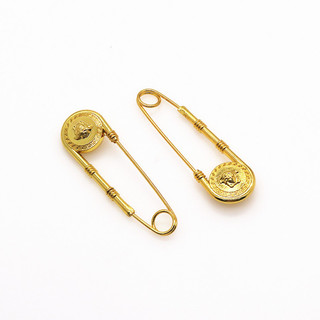 1 Vintage Vàng Kim Loại Pin Sư Tử Đầu Thổ Cẩm Quần Áo Neo Pin Eo Co Giãn Chống chói Chân