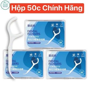 Hộp 50 Cây Tăm Chỉ Vệ Sinh Răng Miệng Dental Flossers Nha Khoa,