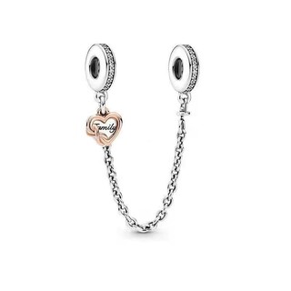 Spot goodss925 dây xích an toàn ngôi sao mặt trăng bạc Nhẫn hình trái tim tự làm chống rơi Vòng tay hình trái tim dây xích an toàn Hạt Gia đình cây