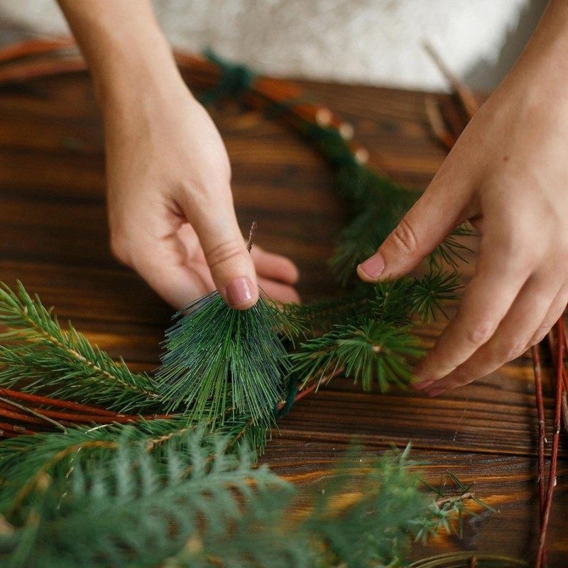 Cây Giáng Sinh Nhân Tạo Thông Kim Nhánh Số Lượng Lớn Giáng Sinh Bush Frost Phong Cách Trang Trí Bánh Cưới