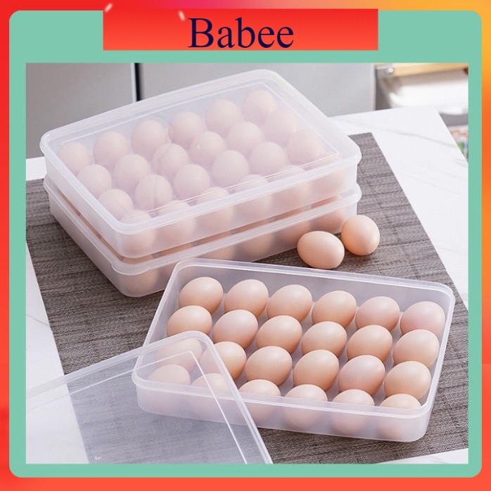 Hộp đựng trứng gà vịt tiện dụng AMIZIN Hộp đựng trứng 24 quả trong tủ lạnh bảo quản lâu Babee
