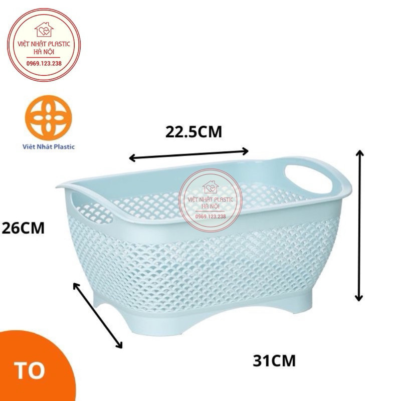 Rổ nhựa VIỆT NHẬT cao cấp có đế màu pastel 3301 ,3302 mẫu mới