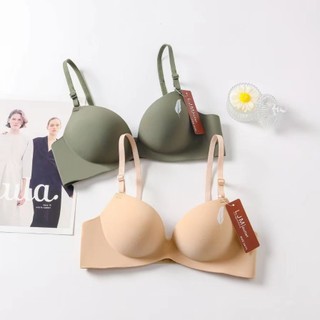 Đồ lót liền mạch tập hợp đơn giản mượt mà không có vòng thép, áo ngực đeo vai có thể tháo rời, áo ngực màu trơn thoải mái