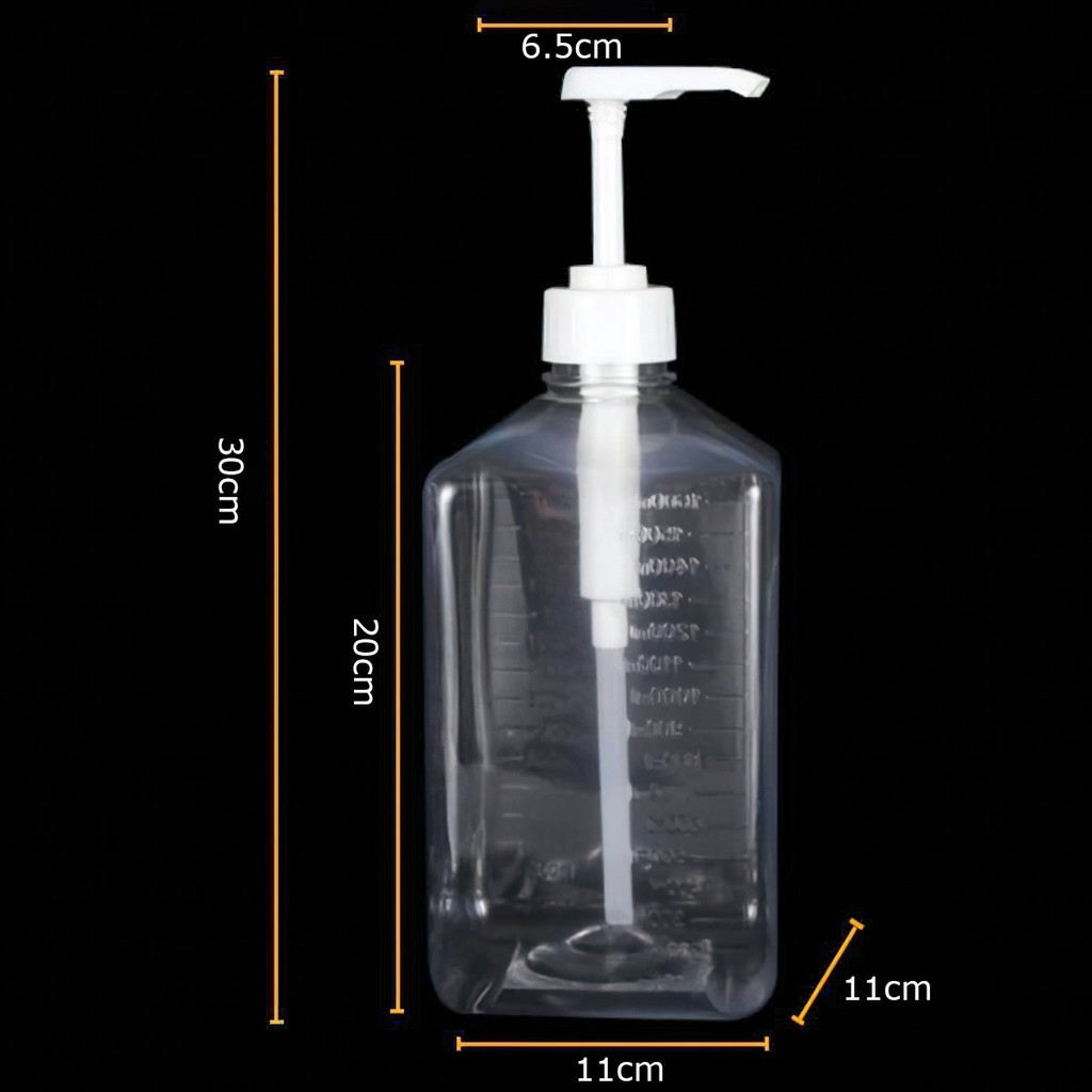 Bình bơm đường, siro thủy tinh có vòi Pump 600ml/800ml/1000ml /1100ml, 1600ml - Thiết bị máy móc pha chế FE123