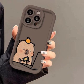 Ốp Lưng Cho iPhone 11 12 13 Pro Max Mini 5 5S Làm Việc Capybara Thời Trang Hoạt Hình Dễ Thương Silicon Mềm Vỏ Điện Thoại