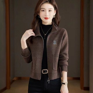 Mùa Thu Đông Cao Cấp Len Cardigan Nguyên Bản Áo Len Nữ 2024 Phong Cách Mới Áo Khoác Thời Trang Nhỏ Ngắn Dây Kéo Top