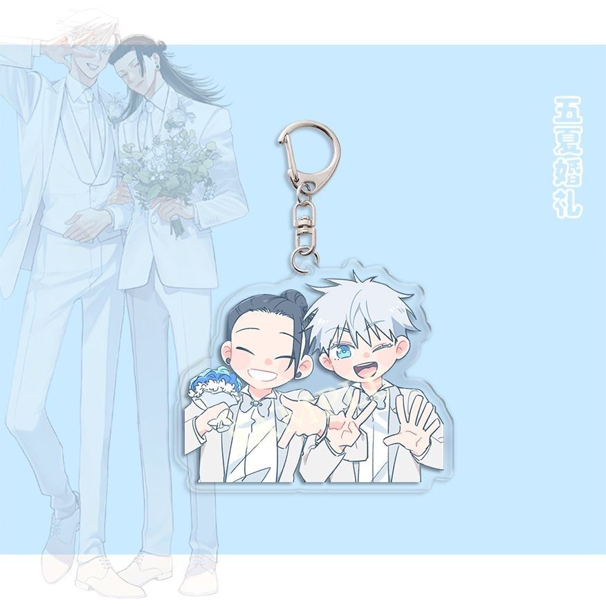 Gojo Satoru Geto Suguru Đám Cưới Series Acrylic Đứng JJK Anime Hàng Hóa Chu Shu Hui Zhan Trắng Phù Hợp Với Hình Bàn