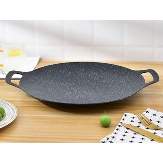 Chảo nướng đá Hàn Quốc chống dính size 34cm dùng mọi loại bếp nướng thịt BBQ không dầu tiện lợi