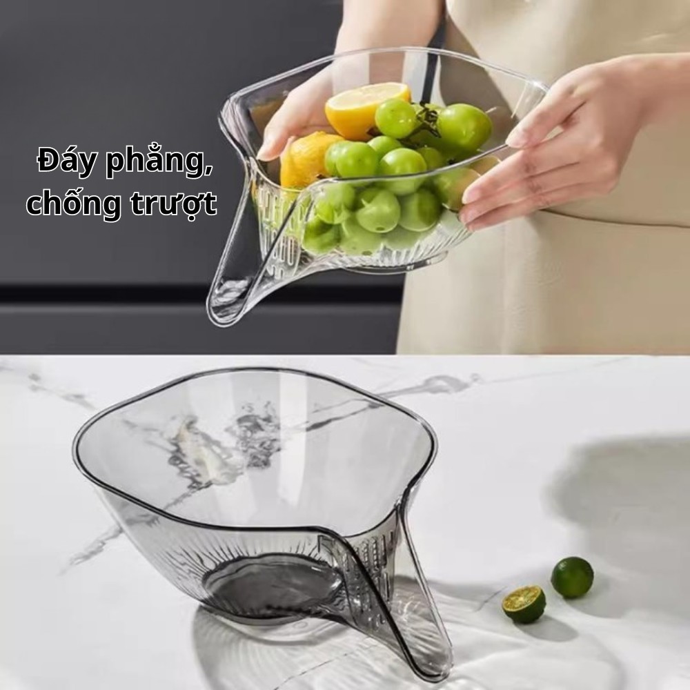 Rổ Nhựa Đựng Trái Cây / salad Đa Năng Sáng Tạo Cho Bồn Rửa Nhà Bếp