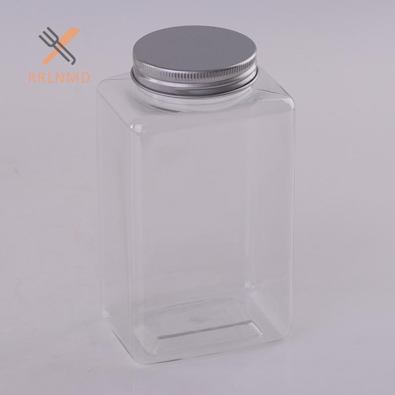 Rrlnmd > Chai nhựa PET 500ML Hộp đựng dùng một lần có nắp bạc cho nước ép MỚI