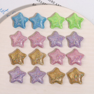 Phong cách Hàn Quốc, túi nút vải sequin sang trọng nhẹ, nút hình ngũ giác, nút vá, DIY bông tai, phụ kiện tóc, kẹp tóc, vật liệu cho phụ nữ