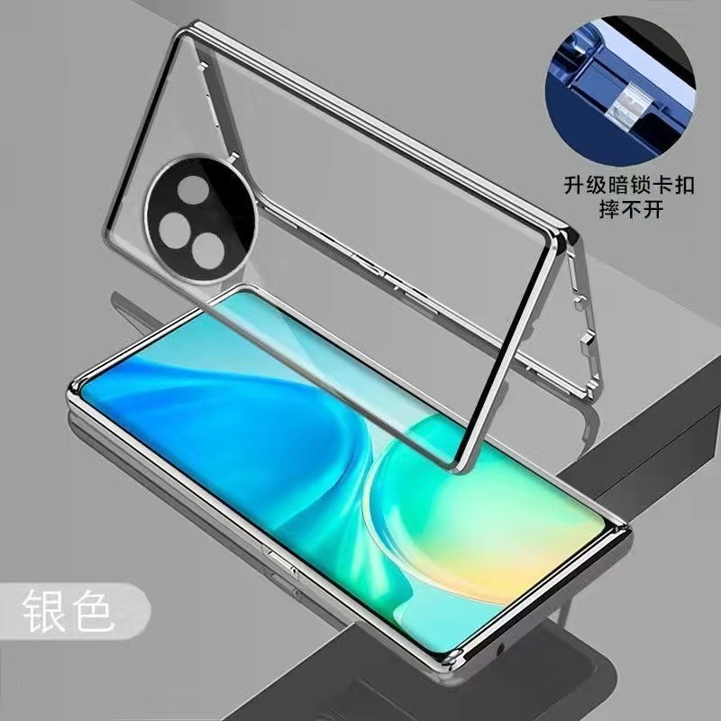 Vivo V30E 5G 360 Bảo Vệ Toàn Diện Vỏ Kim Loại Từ Tính Hai Mặt Mặt Trước Kính Toàn Thân Vỏ Điện Thoại Có Khóa