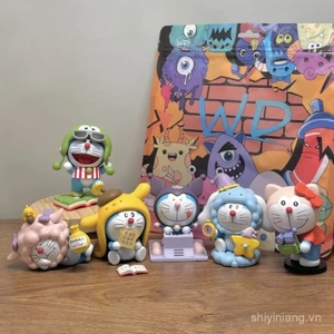 Crossdressing hộp mù Doraemon Búp bê đồ chơi viên nang làm bằng tay pokonyan quà sinh nhật nữ dễ thương trang trí để bàn