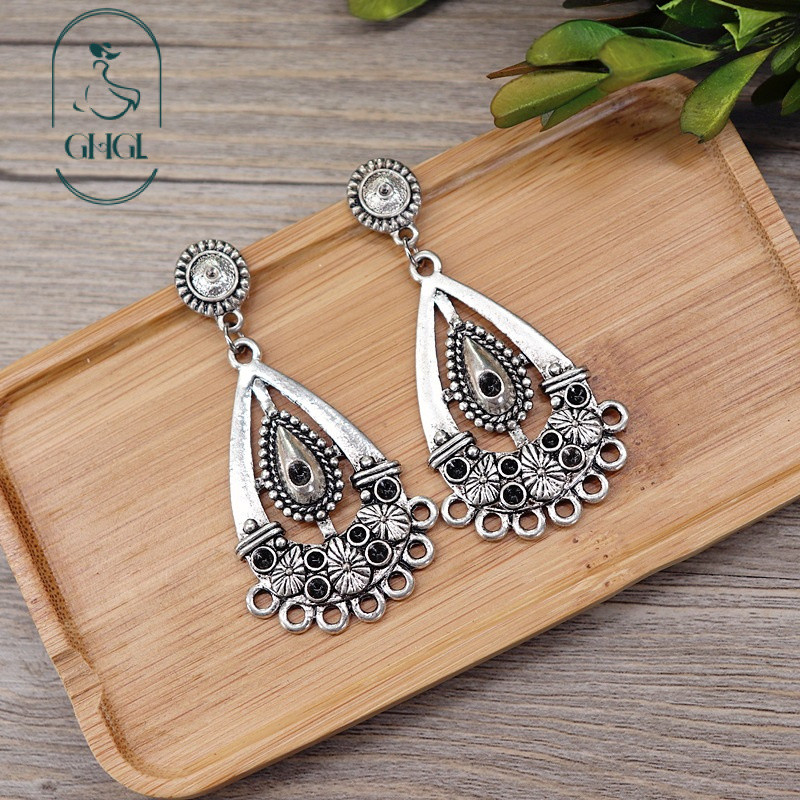 Ghgl❤️Retro Phong Cách Dân Tộc Tây Tạng Bông Tai Hoa Hình Học Dài Nữ Cá Tính Sang Trọng Rỗng Bông Tai Phù Hợp Với Kỳ Nghỉ Bông Tai