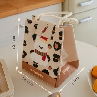 Hộp cơm trưa MEGOCE, Túi cơm trưa giữ nhiệt di động dung tích lớn, Túi Tote dày in hình hoạt hình dễ thương