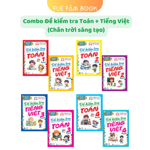 Sách - Combo Đề kiểm tra Toán và Tiếng Việt cả năm 1 2 3 4