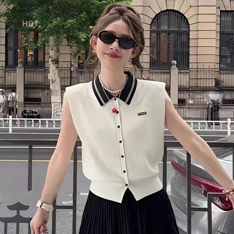 JULYHOT Mùa Hè Phong Cách Hàn Quốc Thời Trang Thường Ngày Phong Cách Đại Học Ve Áo Rời Áo Dành Cho Nữ Massivedeals